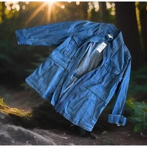 Style & Co Jean Military Jean Utility Field Jacket XXL | Sinched Waist | Tag $79